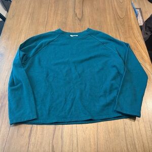 Eileen Fisher Organic Cotton Hemp Terry Boxy Oversize Crewneck Sweatshirt